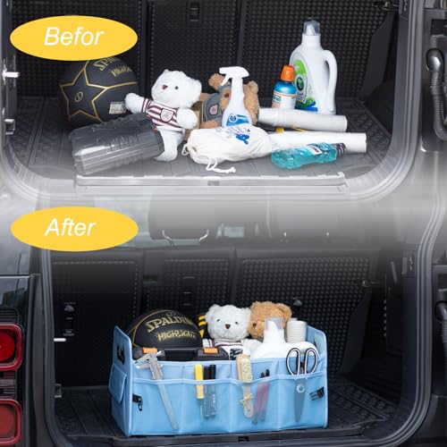 Car Trunk Organizer, Collapsible Car Organizers and Storage Light Blue - view 7