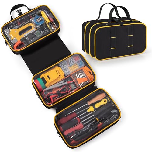 Roll Up Tool Bag with 3 Clear Window Cases (One Detachable)
