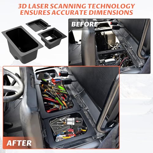 3PCS Under Seat Storage Box for Ranger 570 500 Midsize 2015-2021 - view 5
