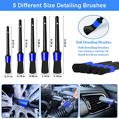 26Pcs Car Detailing Brush Set, Car Detailing Kit, Car Detailing Brushes, Car Cleaning Kit, Car Windshield Cleaning Tool, Professional Car Care kit - Car Wash Brush kit for Interior Exterior Wheels - view 4