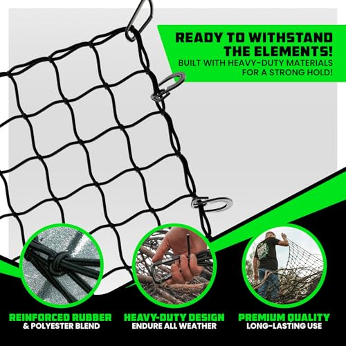 Bungee Cargo Net Set - Truck Bed Net with Carabiners & Case - view 3
