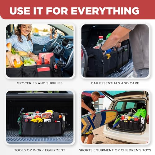 Car & Vehicle Trunk Organizer for SUV, Truck & Auto Storage, Standard Black - view 6