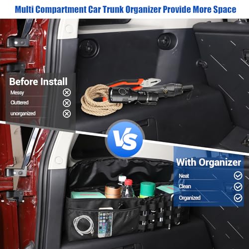 Car Trunk Organizer Compatible with Toyota FJ Cruiser 2007-2021, Black - view 2