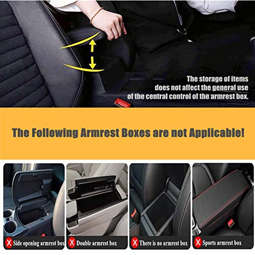 Car Seat Storage Bag - Upgrade-Black PU Leather Caddy Organizer for Additional Storage, Easy Installation, Safe Driving, Pet Barrier & Compatible with Most Front Opening Armrest Boxes - view 4