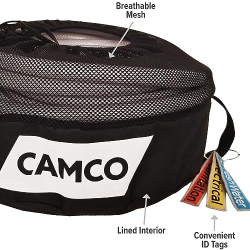 Camper & RV Equipment Storage Bag - Features Lined Interior w/Breathable Mesh Top & Barrel Lock Clasp - Includes 3 ID Tags for RV Storage and Organization - 16” in Diameter x 10” Deep (53097) - view 5
