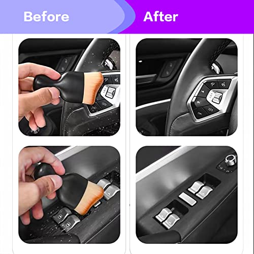 Car Interior Detailing Brush,Soft Bristle Cleaning Brush Car Detailing Brush Dusting Brush,Car Interior Cleaning Tool,Auto Detail Brush Car Dash Duster Brush (Black) - view 5