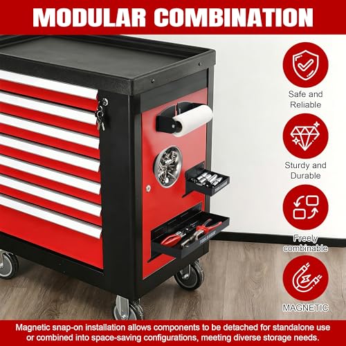 5Pcs Magnetic Toolbox Shelf, Tray and Holder Set - view 4