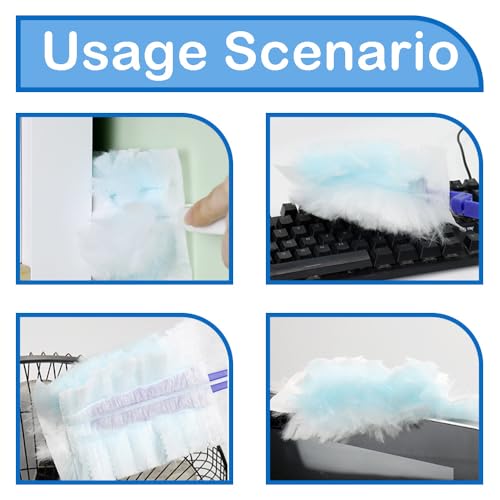 Duster Refills, 20-Pack Electrostatic Microfiber Replacement Heads Compatible, Blue Dusting Refills for Blinds, Furniture, Car and Office, Refills Only, No Handle - view 5