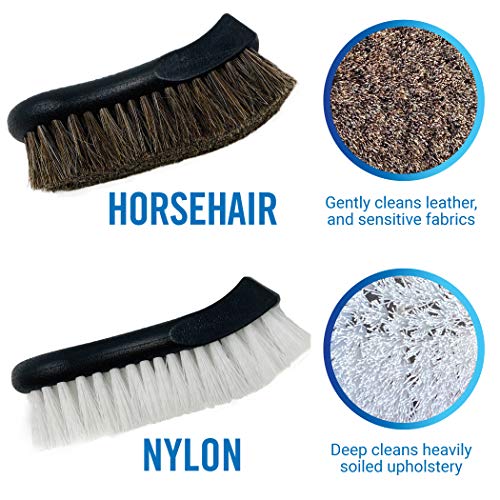 Upholstery Brush Set, Carpet and Car Cleaning Brushes, Horsehair Detailing - view 4