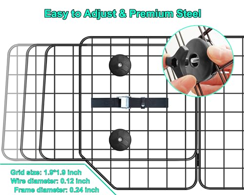 CASIMR Dog Car Barrier for SUVs, Vehicles, Trucks, Cars, Adjustable Pet Divider Cargo Area Universal-Fit, Heavy-Duty Wire Mesh Barriers, Safety Travel Accessories Cover, 61.9 Inch - view 5