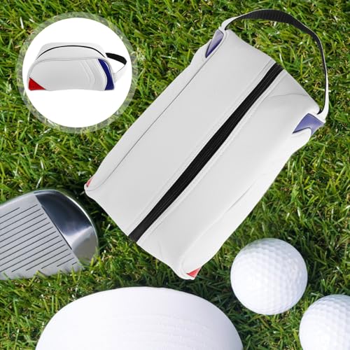 White PU Golf Shoe Tote Bag, Dustproof Carrier for Travel and Gym Use - view 7