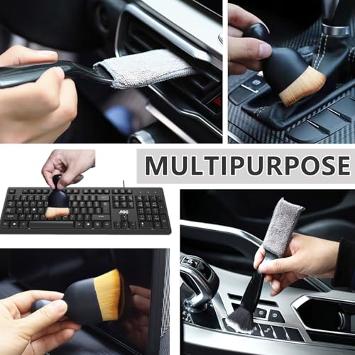 3 Pack Car Interior Detail Dust Brush, Microfiber Duster Brush, Feather Duster, Car Interior Detailing Brush, Cleaning Duster for Car Interior, Air Vents, Computer, Keyboard - view 7