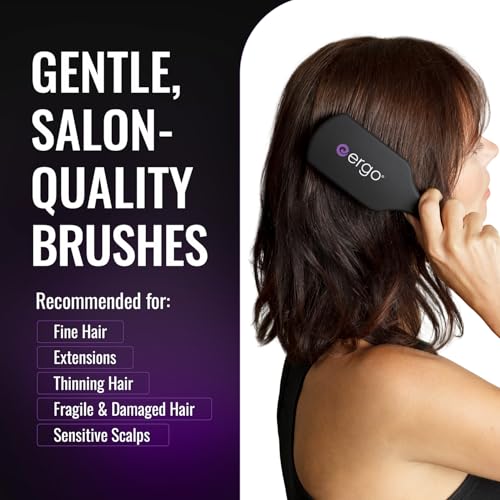 Super Gentle Mini Paddle Brush for Blow Drying - Hair Brushes for Women with Thick or Thin Hair - Dual Hairbrush for Women - Detangler Hair Brush - Gently Detangles Curly or Wet Hair - ERG750 - view 2