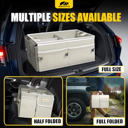 Trunk Organizer with Lid - 65L Collapsible Car Organizer, White - view 5