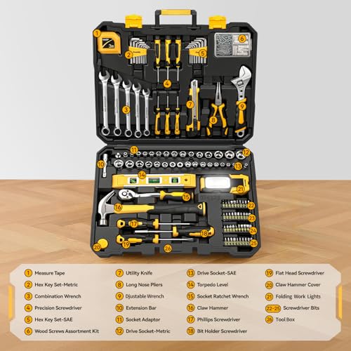 219PCS Basic Home Auto Mechanic Hand Tool Kit With Storage Tool Box - view 2