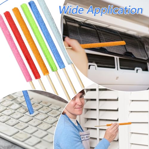 6 Pcs Mini Dusters for Cleaning Microfiber Detail Duster Sticks Fan Cleaning Brush Crevice Cleaning Tool AC Vent Cleaner Fan Blade Cleaner Dusters for Cleaning Home Car Window Blind - view 5
