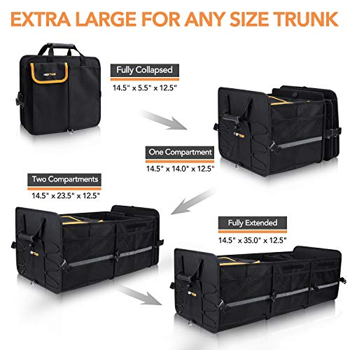 Large Trunk Organizer with Built-in Leakproof Cooler Bag, Black - view 2