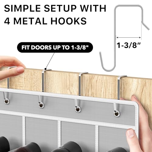 24 Pockets Clear Over the Door Shoe Organizer, Gray - view 3