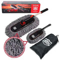 Auto Duster Extendable Handle, Car Duster Set, Scratch Remover Large and Small Brushes Remove Dust Exterior Interior of RVs and Trucks, Microfiber Auto Interior Brush, 2-Packs - Gifts for Men Women