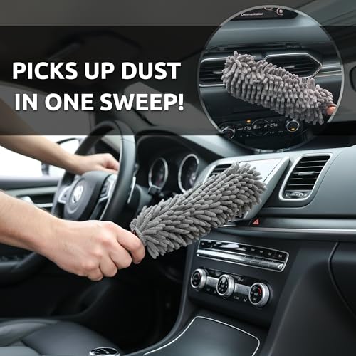 Car Duster Interior, 360° Microfiber Fingers, Lint & Scratch Free - view 6