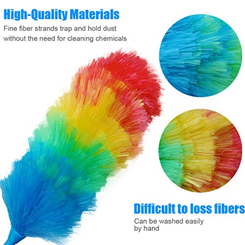3 Pack Upgrade 19” Rainbow Static Feather Duster with Beandable and Washable Head - More Fibers Bigger Head Less Loss of Fiber - view 3