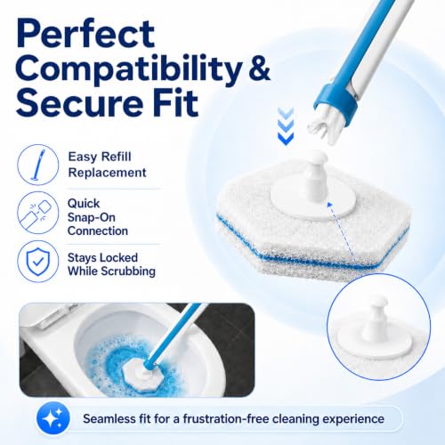 Disposable Toilet Brush Set with 2 Holders, Wands & 60 Refills - view 5