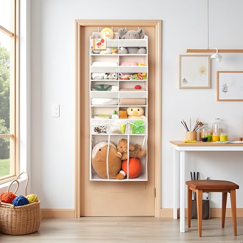 Extra Large Over The Door Organizer with Clear Pockets - 8 Compartments & XL Bottom Storage, Heavy-Duty Hanging Organizer for Bathroom, Bedroom, Closet (57 Inch Height). - view 2