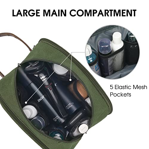 Travel Toiletry Bag for Men, Canvas Shaving Dopp Kit - view 3