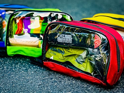 Color Coded First Aid Medical Kit Accessory Pouches - Zippered Bag With Transparent Window - Set of 4 for EMT Trauma Medic Bags - view 7