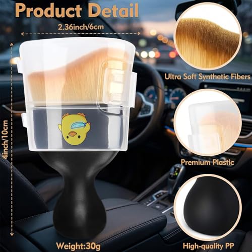 Sloth Car Detailing Brush, Ultra Soft Bristle Interior Cleaning Tool for Auto Dashboard & AC Vents, Ergonomic Sloth Car Dust Duster with Protective Case, Aesthetic Car Essentials Grooming Kit - view 3