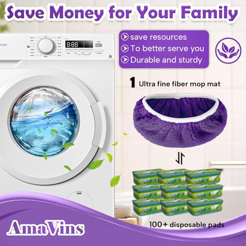5 Pack Reusable Microfiber Mop Pads Compatible with Swiffer Sweeper Mop, Wet and Dry Flat mop Cover, Washable Mop Pads for Surface/Hardwood Floor Cleaning (Mop is Not Included) - view 4