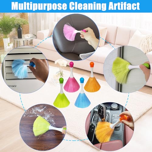 4 Pack 8" Hand Grips Microfiber Washable Duster, Suitable for Light Daily Household Dusting, Electrostatic Feather Duster Brush,Cleaning Supplies for Book,Screen,Sofa,Car,Furniture,Photo Frames - view 7