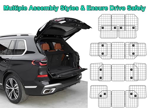CASIMR Dog Car Barrier for SUVs, Vehicles, Trucks, Cars, Adjustable Pet Divider Cargo Area Universal-Fit, Heavy-Duty Wire Mesh Barriers, Safety Travel Accessories Cover, 61.9 Inch - view 6