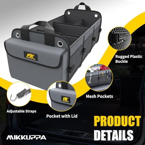 Car Trunk Organizer with Cooler, 100L, Premium Material, Gray - view 4