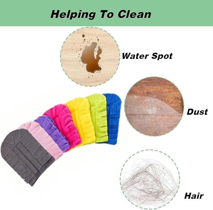7-Pack Reusable Duster Refills, Washable Microfiber Chenille Duster Pads, Compatible with Swiffer Dusters, for Cleaning Homes, Blinds, Cars, Pet Areas, Furniture, and Fans (Handle Included) - view 5