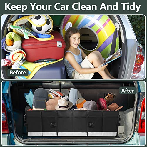 Trunk Organizer - 95L Extra Large Capacity SUV Cargo Storage, Collapsible Waterproof Design with Non-Slip Bottom & Retractable Straps, Car Organizers for SUV, Truck, Sedan - view 6