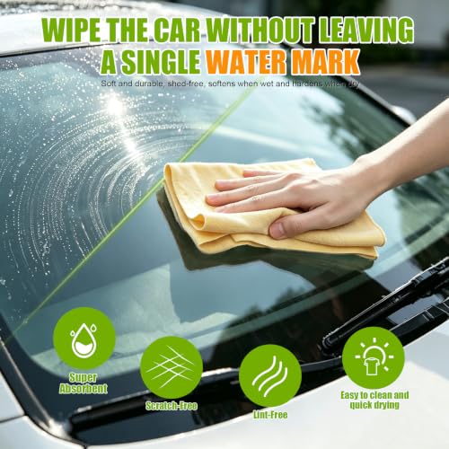 8PCS Car Wash Kit - Car Cleaning Supplies Come with Microfiber Cleaning Cloth, Car Wash Mitt, Car Wash Sponge and Premium Chamois Towel for Car, Kitchen, Bathroom and Household Cleaning - view 4