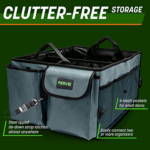 DRIVE - Car Trunk Organizer - Collapsible, Multi-Compartment Automotive SUV Car Organizer for Storage w/Adjustable Straps - Truck & Car Accessories for Women and Men - Black - view 3