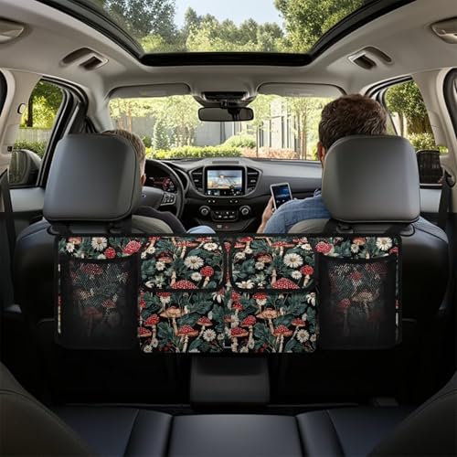 Floral Mushroom Car Trunk Organizer Foldable Backseat SUV Organizer Multifunctional Storage Carrying Caddy Tool Tote Bag Storage Bag for Camping - view 3