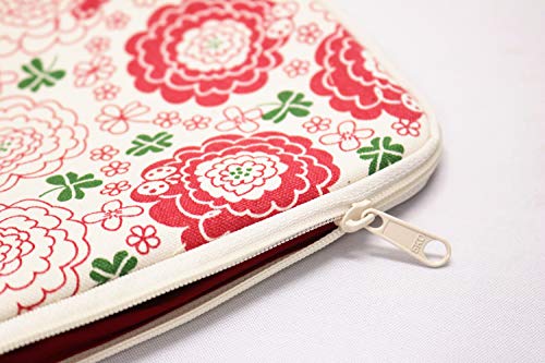 Tekko Canvas Red Book L-shaped Pouch Hana - view 4