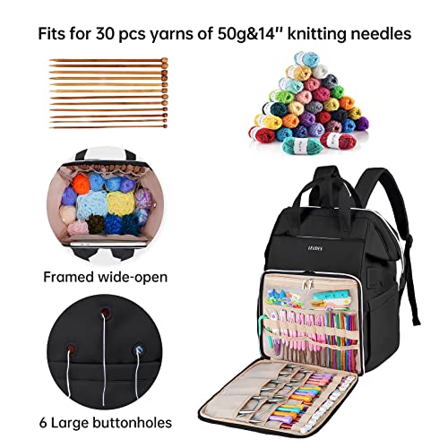 Crochet Bag Backpack for Yarn Storage Tote Travel Large Knitting Bag - view 3