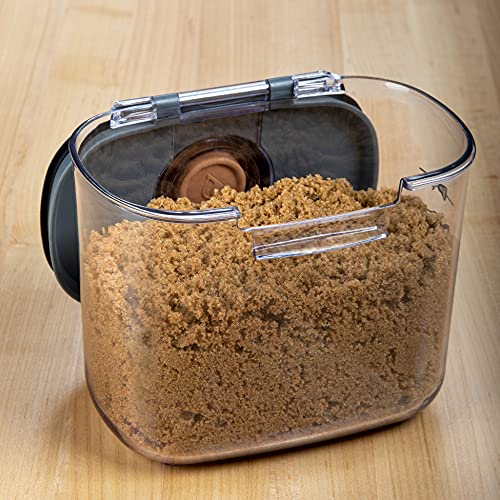 + by Progressive International Clear Plastic Airtight Food Baker's Kitchen Storage Organization Container Canister Set with Magnetic Accessories (Brown Sugar 1.4-Quart) - view 4