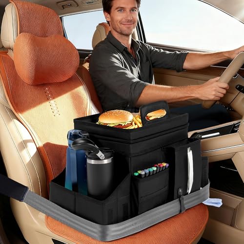 Car Organizers and Storage for Backseat & Front Seat - Collapsible Car Caddy w/Headrest Strap, Leakproof Cooler, Lid & Cup Holders | Fits Passenger Seat, Easy-Access Travel Snacks & Drinks - view 2