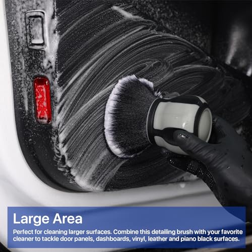 Curveball Detail Brush, Car Ultra Soft Bristles Detailing Brushes, 4PCS Professional Auto Cleaning Brush, Covers Large Area Inside or Outside Vehicles, Exterior Interior Brush- Gray - view 2