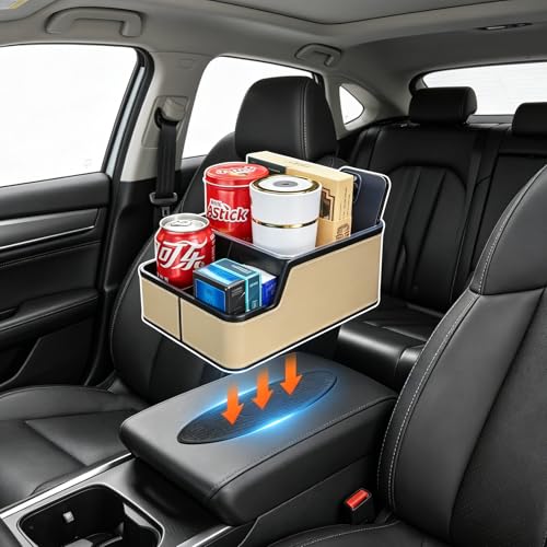 Car Seat Organizer with Compartment,Small Caddy for Car Beige - view 4