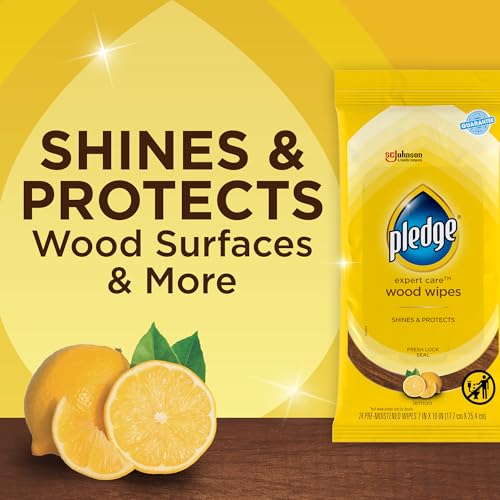 Pledge Expert Care Enhancing Wood Wipes, Lemon Scent, 24 Count, white - view 2