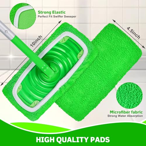 8 Pack Reusable Microfiber Mop Pads Compatible with Swiffer Sweeper - view 3