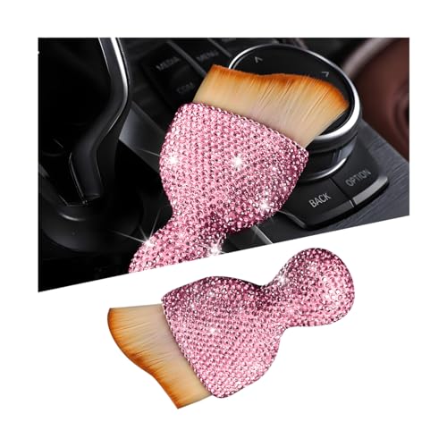 Rhinestone Car Detailing Brush with Soft Bristles, Pink