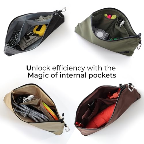 Premium Tool Pouch Zipper Bag, Small Tool Bag, Multipurpose Storage pouch, Heavy duty Flat Bottom Tool bag with YKK Zipper (6 pack Large 12inch) - view 4