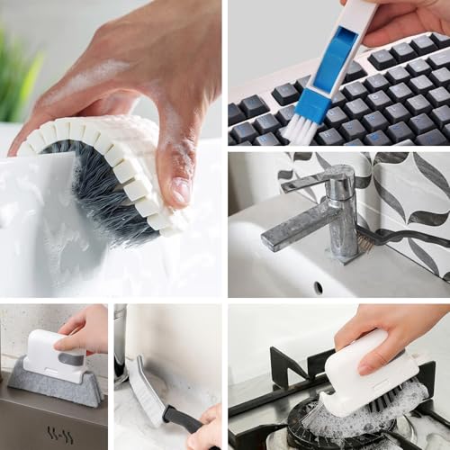 15 Pcs Window Groove Cleaning Brush Tool, Door Window Track Cleaner Groove Gap Cleaning Tools Crevice Cleaning Brush Gap Scrub Brush for Shutter Sliding Door Keyboard Tile Lines Sill Car Vents - view 6